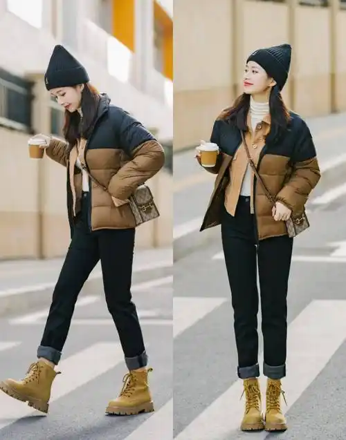 搭配黄色马丁靴,不仅款式,颜色也能升华整体造型