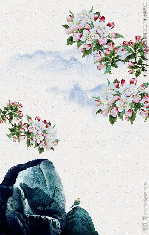 中国风工笔画山水花鸟图片