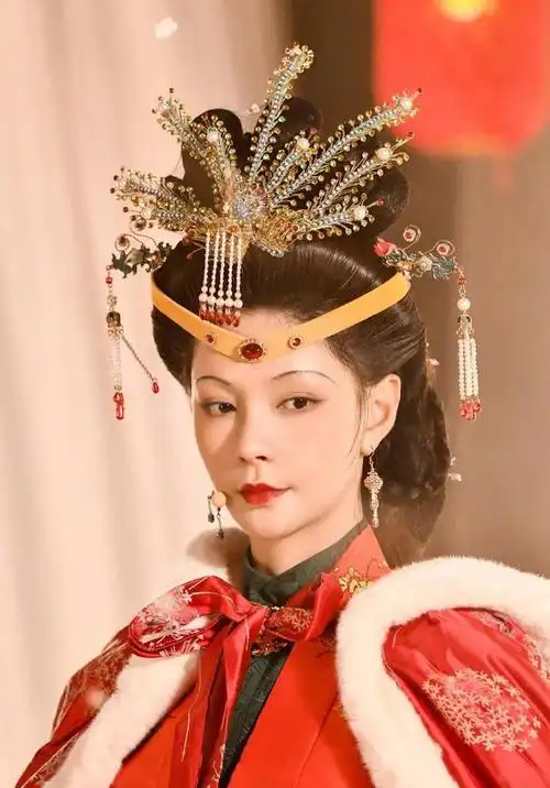 沈梦辰扮演王熙凤红衣古装配漫天飞雪这份气质拿捏了