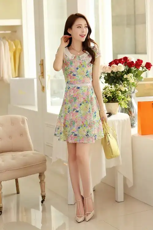 2014新款夏装韩版打底连衣裙阿依莲夏季女装百搭短袖裙子潮流短裙