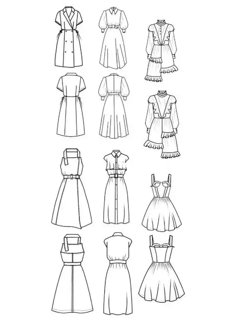 裙子款式图正反面7272