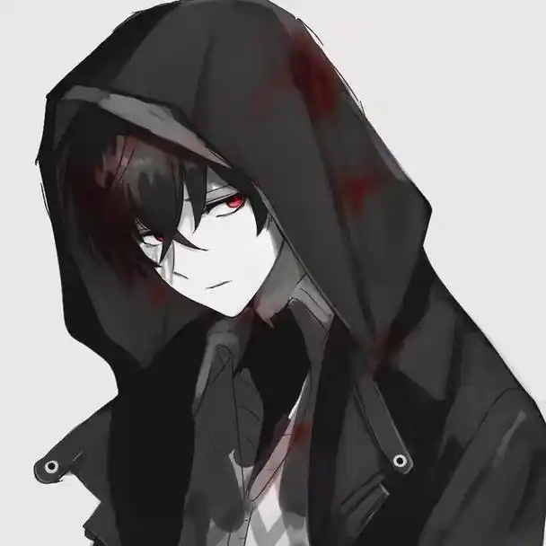 动漫头像:暗黑系帅气男头黑暗系漫画头像男生红色黑暗系头像男生图片