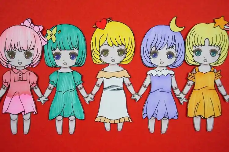 星月天使纸娃娃手工,卡通女孩小天使_星月_娃娃_天使