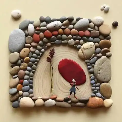 来自艺术家sharonnowlan676767鹅卵石拼画作品