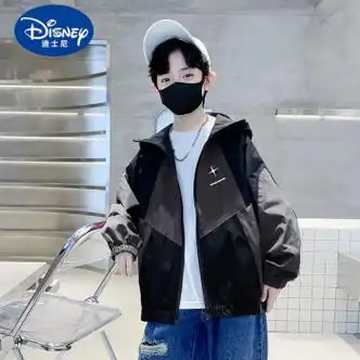 迪士尼男童春秋款外套男孩春装中大儿童装春款冲锋洋气风衣上衣服潮8