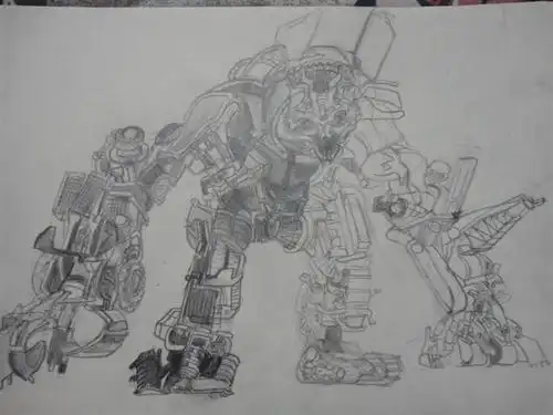 我画的变形金刚大力神大家帮我看看哪里要改改