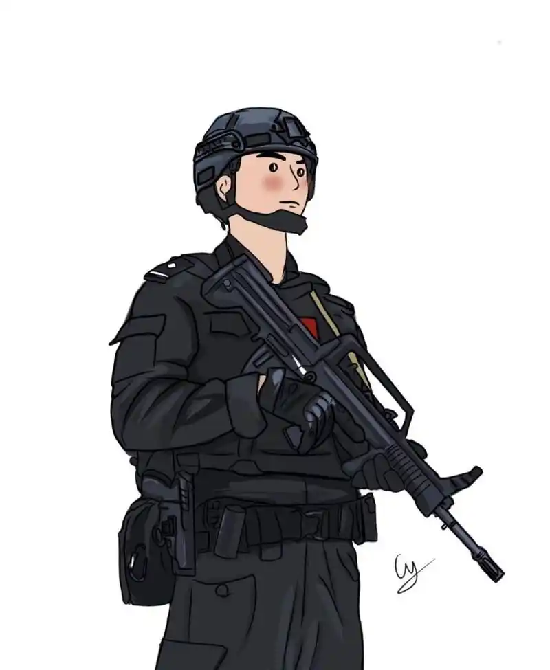 特警手绘头像 | 接稿中… 不喜欢用自己的照片做头像,也不想用别人的