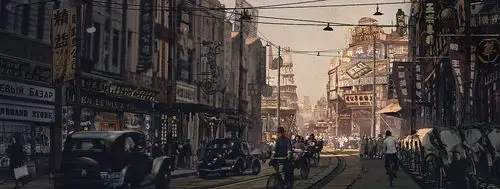 一张民国题材的课稿|插画|概念设定|俊灵wjl - 原创作品 - 站酷