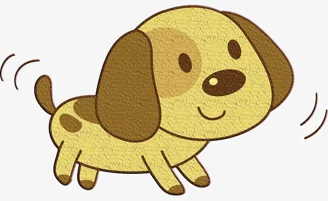 卡通手绘可爱的小狗