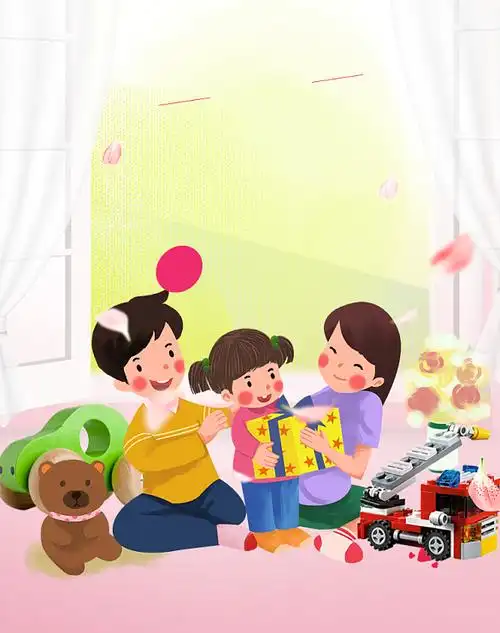 卡通天猫亲子节背景