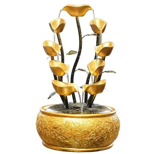 流水摆件招财聚宝盆_摇钱树发财树风水轮招财流水摆件公司前台店铺