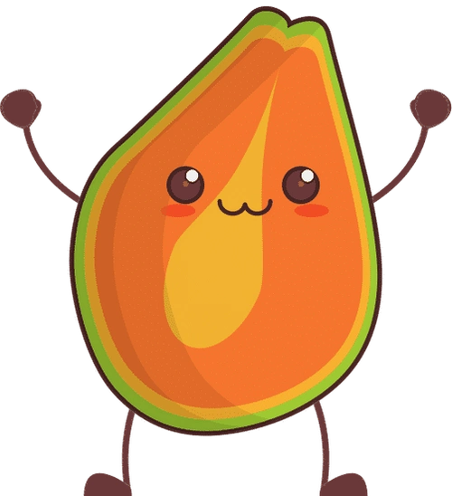 卡哇伊木瓜水果卡通卡哇伊木瓜水果卡通 kawaii papaya fruit cartoon