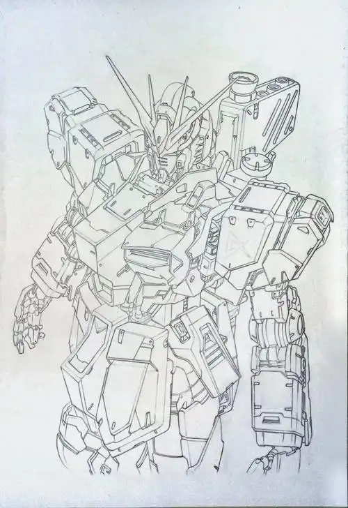 手绘 高达|纯艺术|绘画|kaye__原创作品-站酷zcool