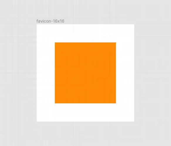 在白色背景的一个酥脆橙色正方形.