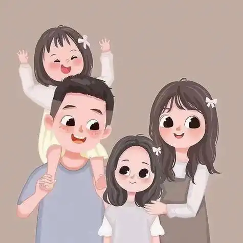 人物卡通头像一家四口 卡通头像图片大全 -【爱个性】