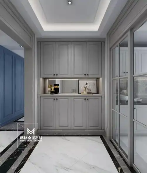 140㎡卡其灰 天际蓝设计 天与云演绎的风光流转-中华衣柜网