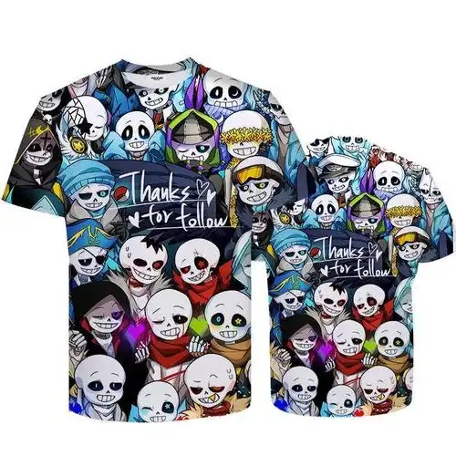 北方虎传说之下男t恤短袖夏undertale动漫周边chara青少年学生sans