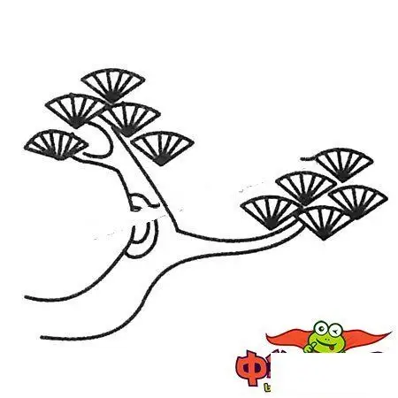 迎客松简笔画图片大全,迎客松怎么画幼儿园