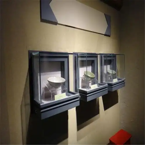 博物馆展柜文物悬挂柜壁柜龛柜古玩靠墙展柜入墙柜定制-隆城博具