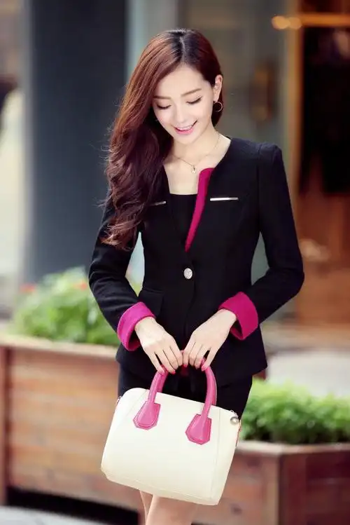 秋冬装职业女裙套装ol韩版修身时尚毛呢职业装女装套裙工作服