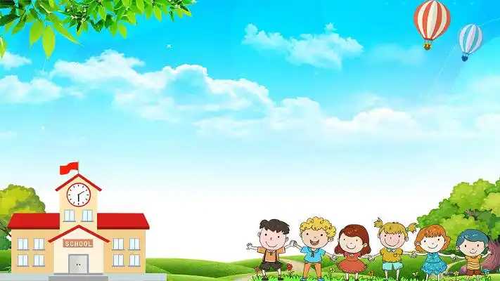 蓝色卡通手绘家长会展板ppt背景