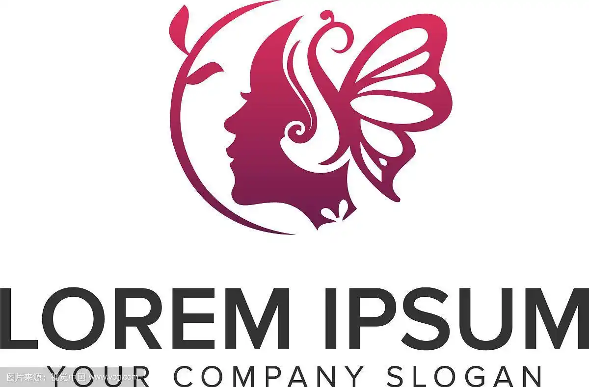 美女以蝴蝶为标志的设计理念