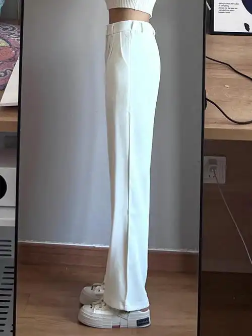 几十垂感巨好的白色西装裤不透平价好穿