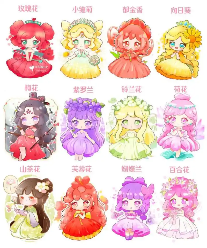 可爱简笔画# #公主简笔画# #十二星座公主# #花朵公主# #可可爱爱