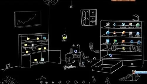 求个桌面背景的原图.就是柜子上放图标的.图片如下 .求原图.