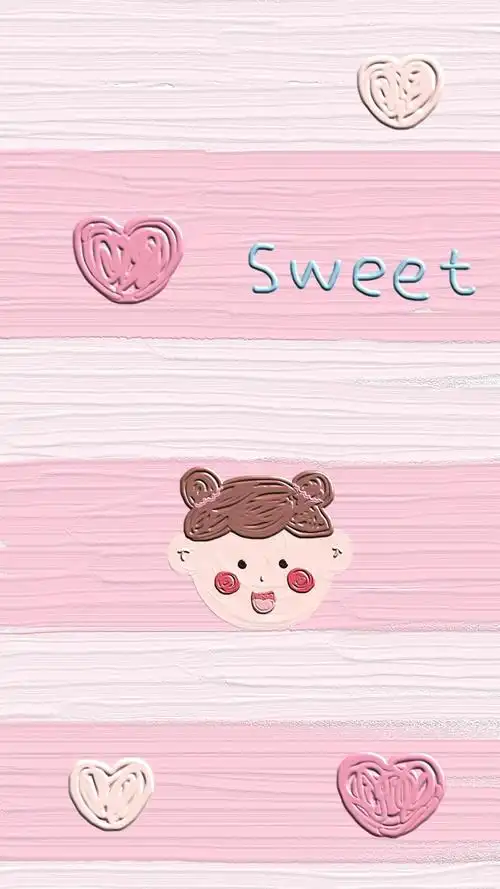 少女心粉色可爱油画风手机壁纸