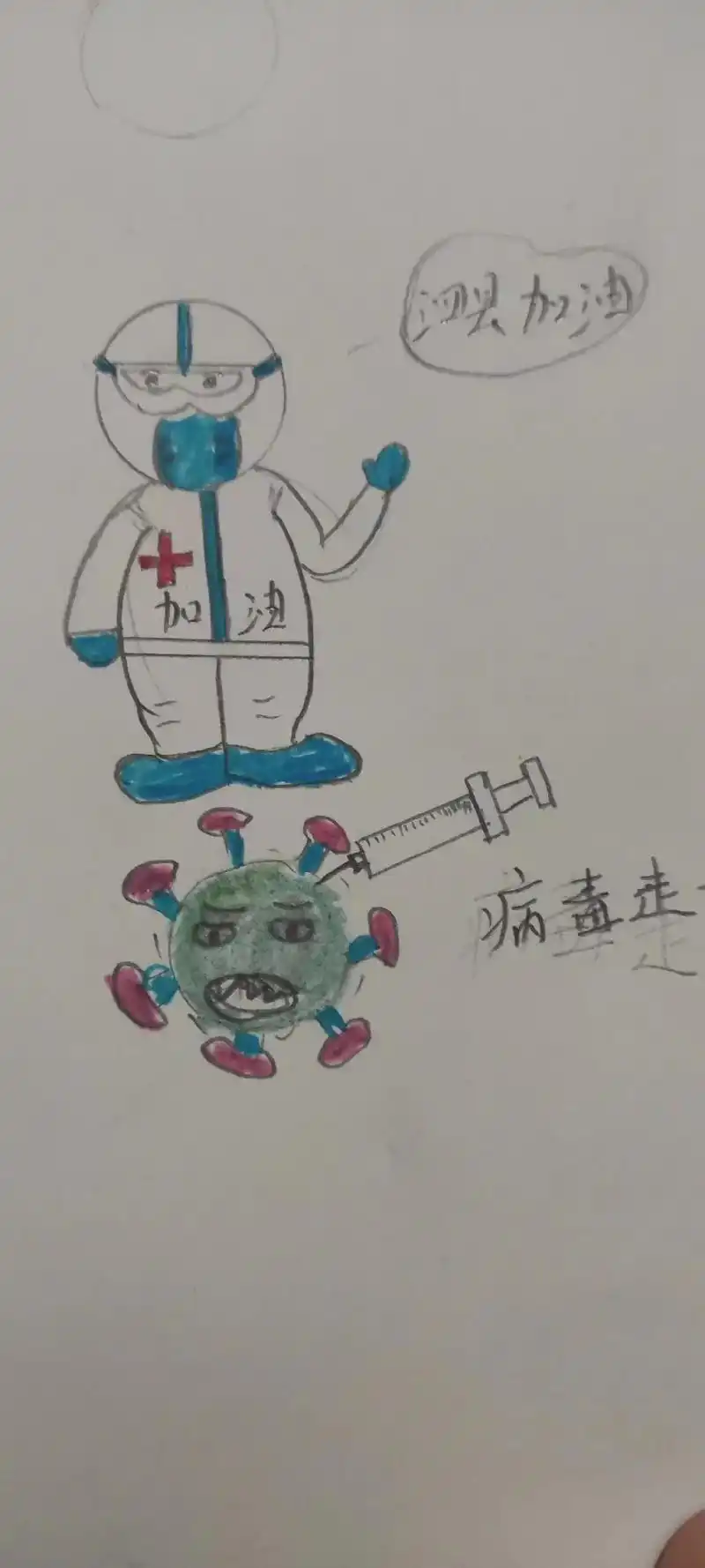 抗击疫情绘画 ,赶走病毒 . - 抖音
