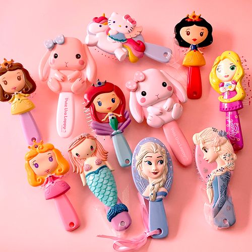 可爱儿童梳子卡通公主兔子爱莎气垫梳女孩女童宝宝发梳气囊按摩梳