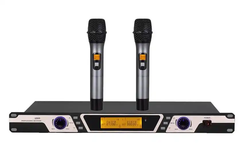 ktv演出家用uhf 一拖二 无线话筒