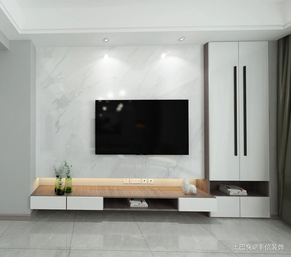 现代简约子之燕居洗尽铅华客厅电视背景墙现代简约客厅设计图片赏析
