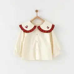 tongtai童泰宝宝上衣四季婴儿衣服儿童外出长袖衬衫女童可爱花边翻领