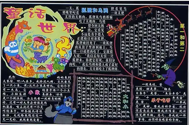 个性的童话黑板报设计素材