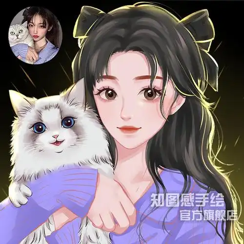 手绘头像画定制q版情侣头像设计漫画人像卡通动漫约稿原创水彩风半身