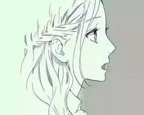 女孩子头侧脸的简笔画