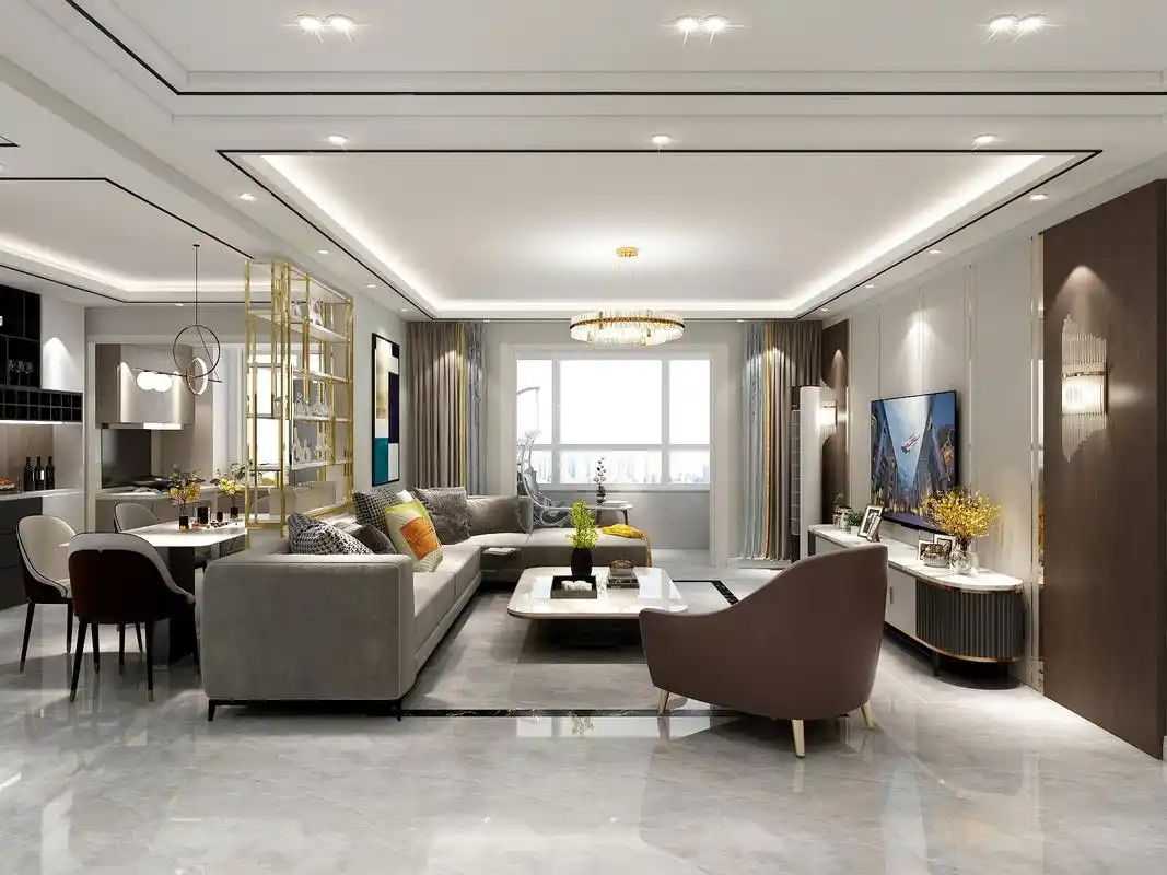 【山西紫苹果装饰】名仕嘉园135㎡现代轻奢风格装修效果图