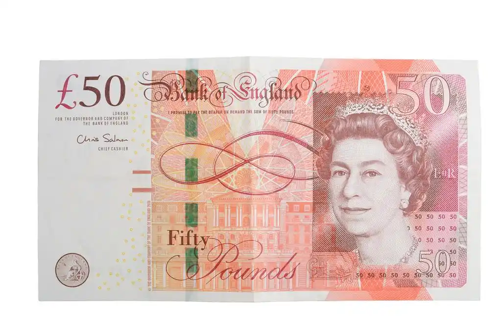50 磅,一张50镑的钞票