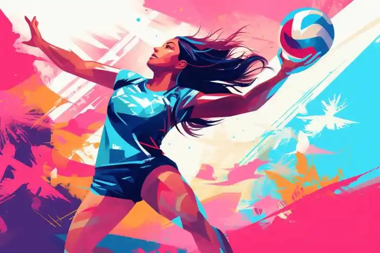 运动体育锻炼打排球体育网球插画