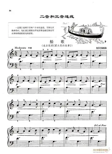 汤普森简易钢琴教程4――《船歌》