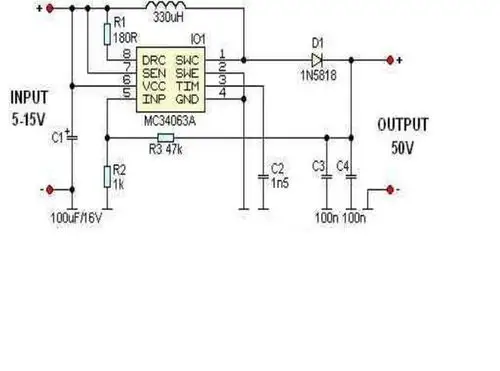 12v升压48v电路图