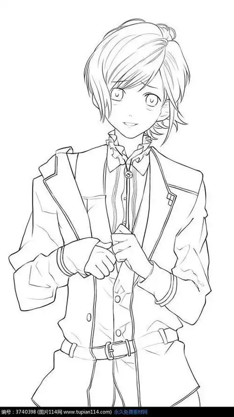 男生动漫人物衣服简笔画