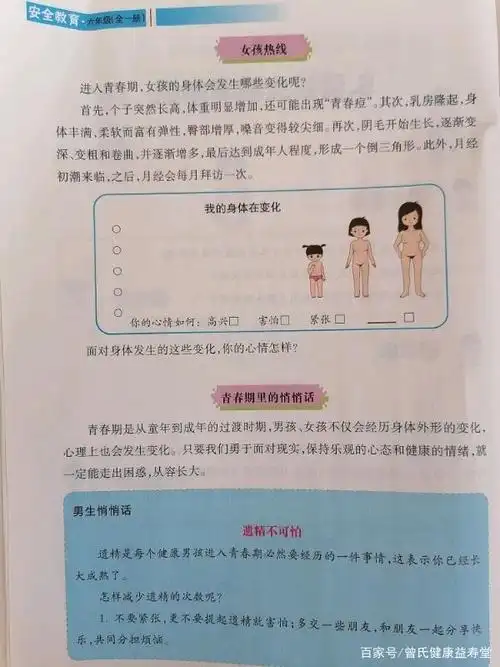 男孩,女孩青春期,身体变化的认识学习