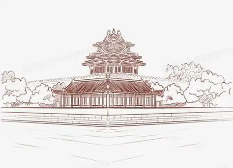 简笔画故宫