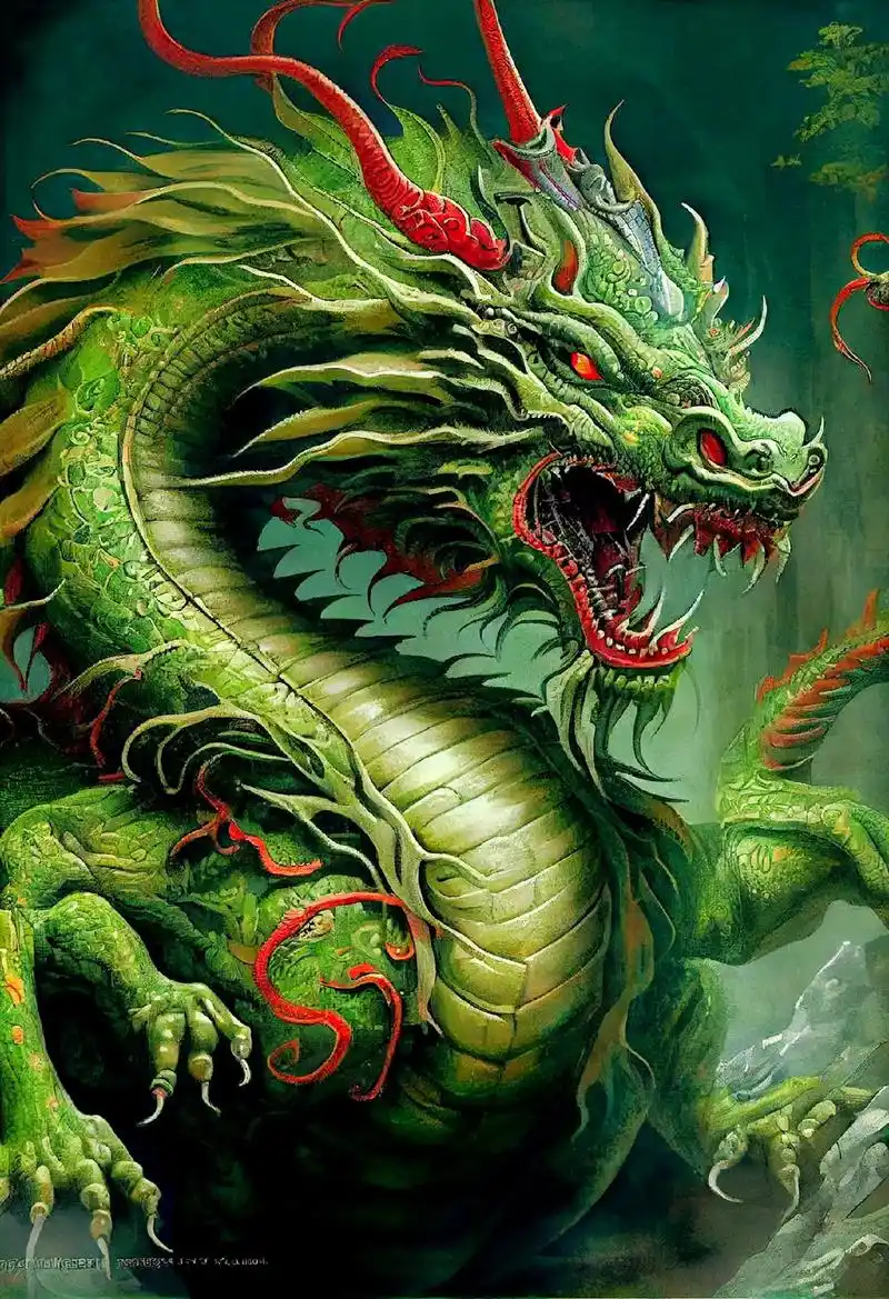 上古四大神兽,左青龙,右白虎,前朱雀,后玄武.#ai绘画 # - 抖音