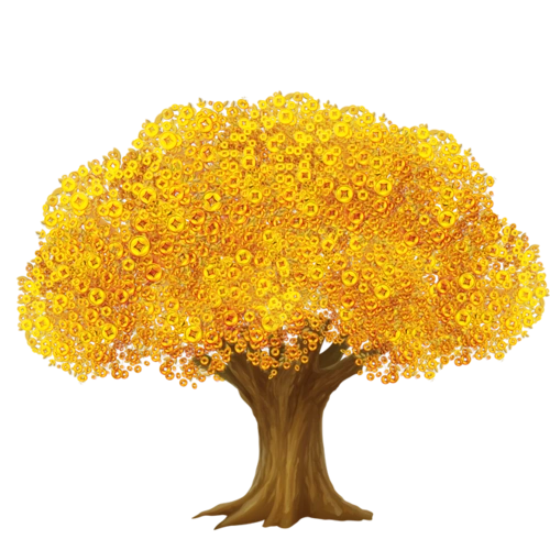海报-花瓣网|陪你做生活的设计师 | 金色元素 金色的树 发财树