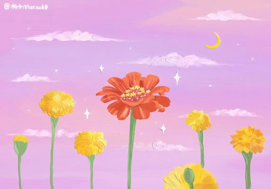 油画风ipad平板壁纸,唯美风景插画