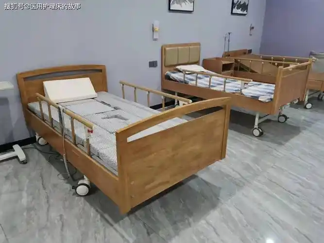 家用实木床头护理床,养老院专用木质床头双摇床,适用于不能下床或不便